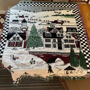 Holiday Village Tapestry Throw Blanket